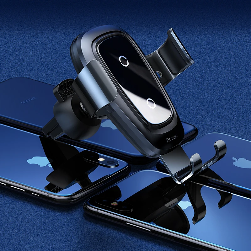 Baseus Qi Беспроводное зарядное устройство для автомобиля держатель для iPhone X 8 samsung S9 плюс мобильный телефон подставка держатель Air Vent Автомобильный держатель телефона