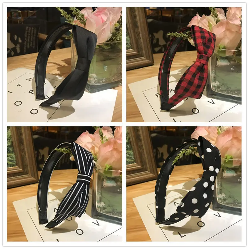 2 шт./лот Женская повязка на голову модная аксессуары для волос с бантом девочек