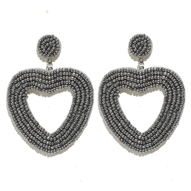 W74753 CWEEL INS Trendy Women Statement Earrings Boho Ethnic Colorful Dangle Drop Earrings Beads Tassel Fringe Party Wedding Jewelry - Окраска металла: W74753