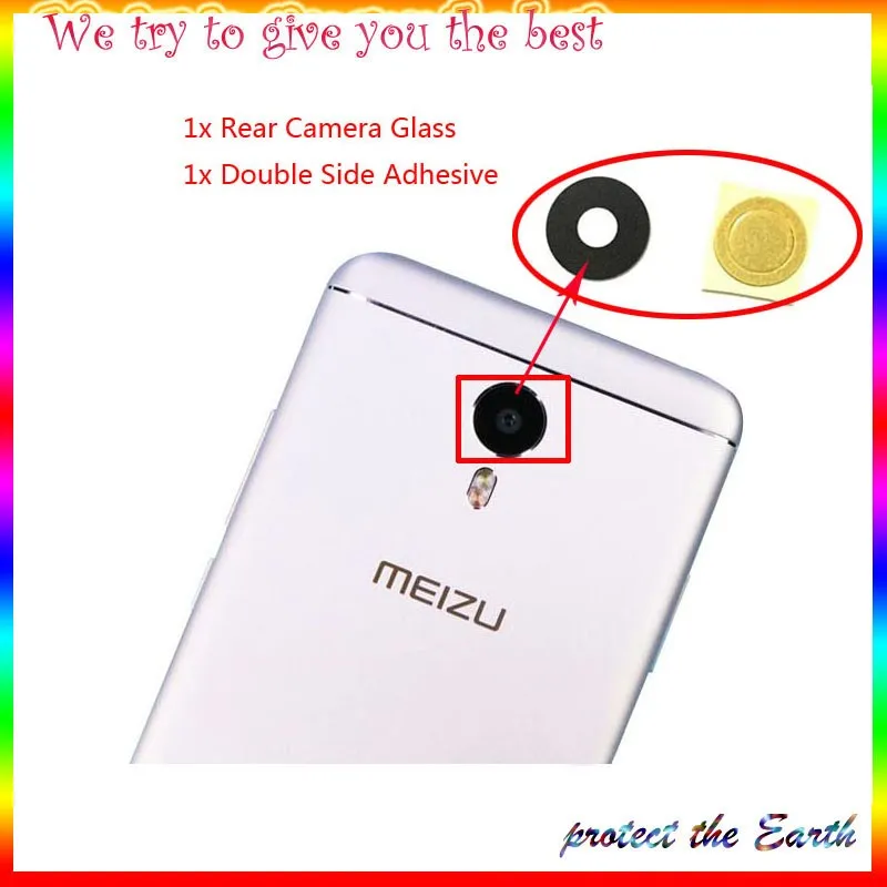 Задний Камера Стекло объектив для Meizu MX4 MX5 Pro 5 Pro 6 M2 M3 M3s M2 M5 M5s M6 Примечание M6S 16 16th Note 8 Запасная часть