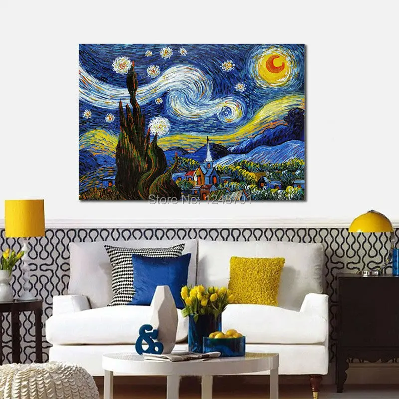 Известная художественная репликация Звездная ночь Ван Гога-качественная