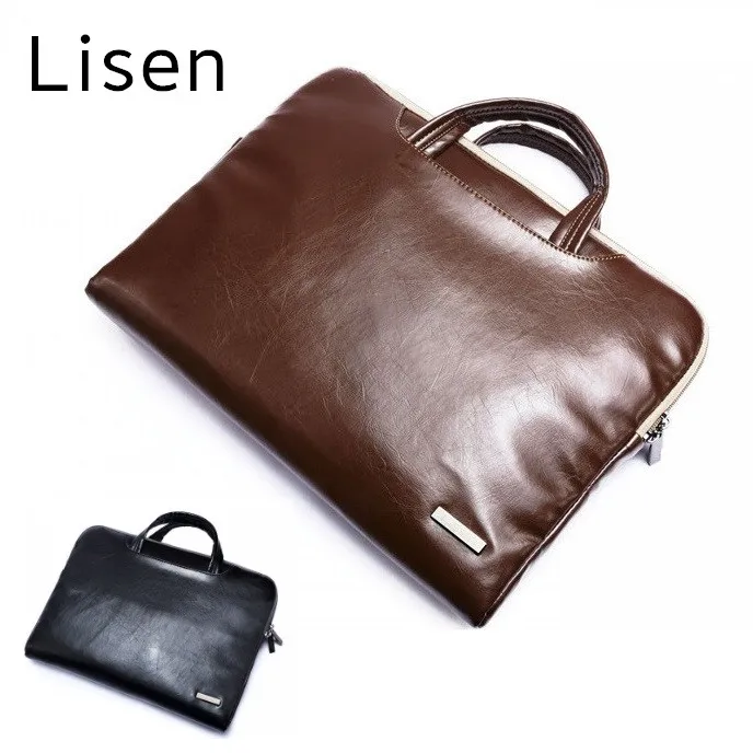 Бренд Lisen PU кожаная сумка для ноутбука 11 &quot 13&quot 15 6 дюймов Портфель портативный