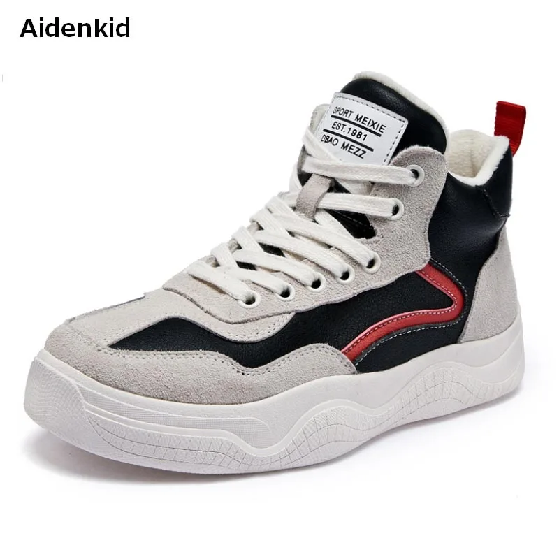 Aidenkid/Новинка 2018 года зимняя повседневная обувь с бархатной подкладкой женская