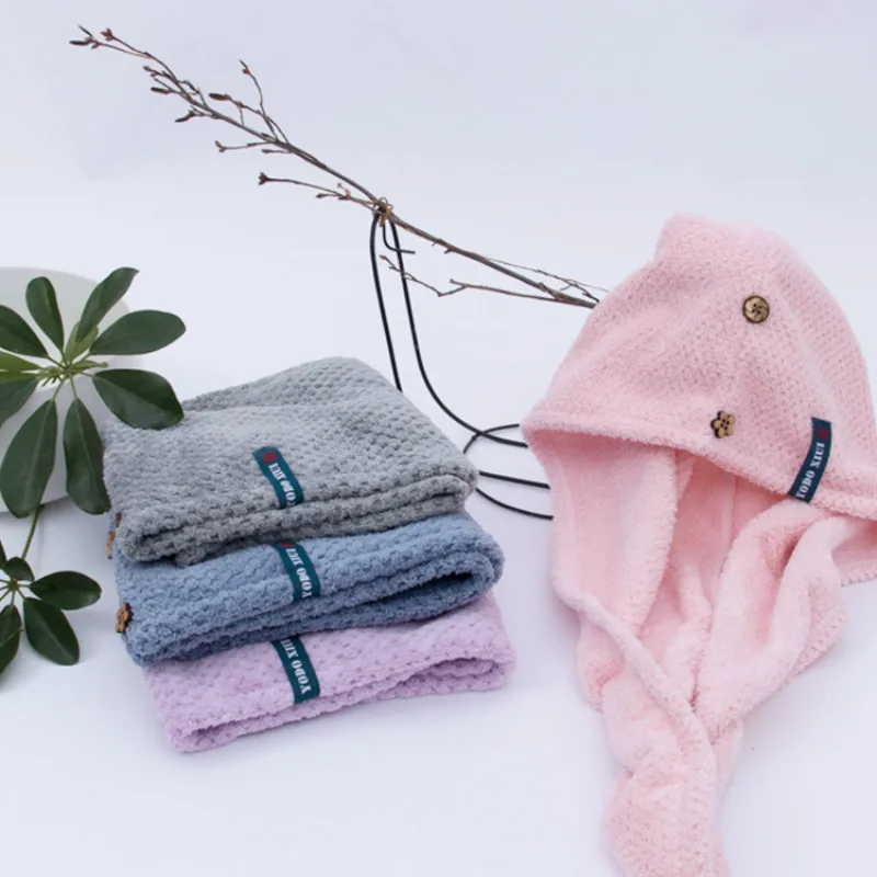 Lady's Magic Quick Dry Hair Towels Lovely Drying Bath Towel Head Wrap Hat Makeup Cosmetics Cap Hari | Дом и сад