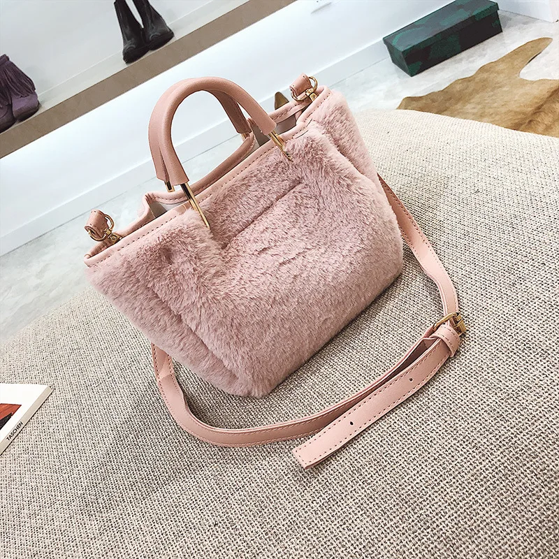 SMOOZA модная мягкая сумка из искусственного меха Маленькая женская зимняя с