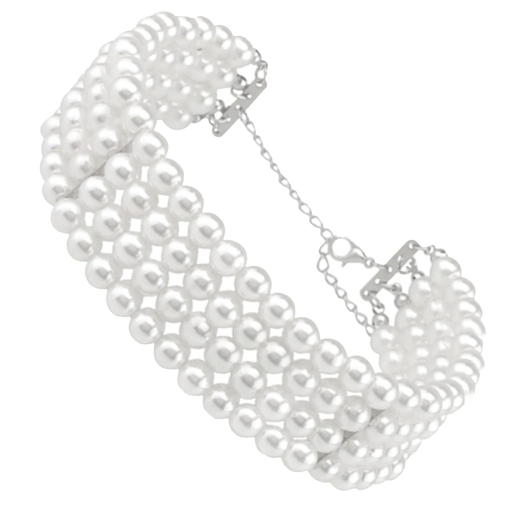 4 нити многослойное белое колье с имитацией жемчуга нагрудник для свадьбы