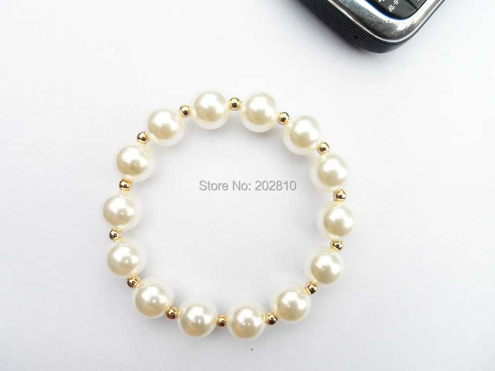 Горячая Распродажа низкая цена белый круглый жемчужный браслет 12 мм и ювелирные
