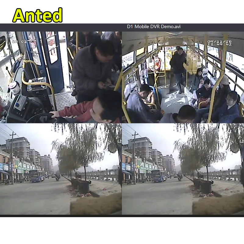 Автомобильный мобильный видеорегистратор SD карта школьный автобус DVR 4 канала с