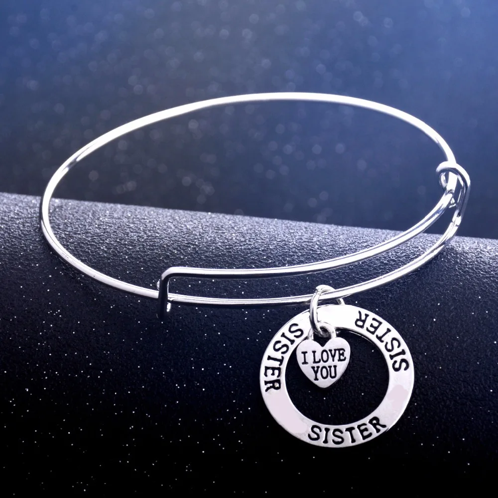 Женский браслет с подвесками в виде сердца|charm bangle|bangle jewelryheart bangle |