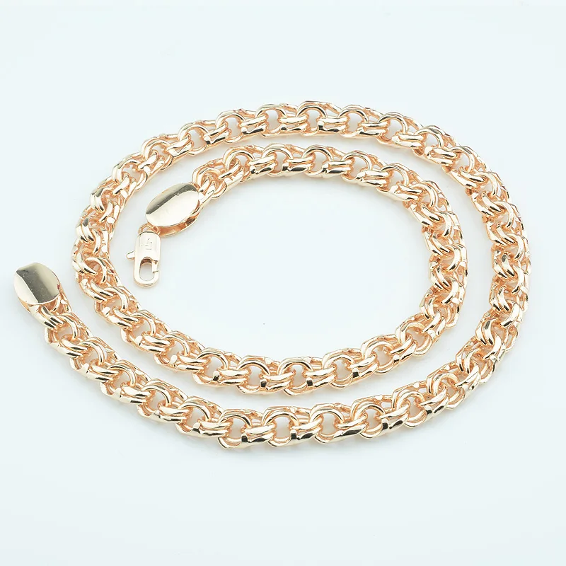 Ожерелье из розового золота 585 пробы 6 мм 8 59 см|fashion jewelry|jewelry fashionfashion necklace |