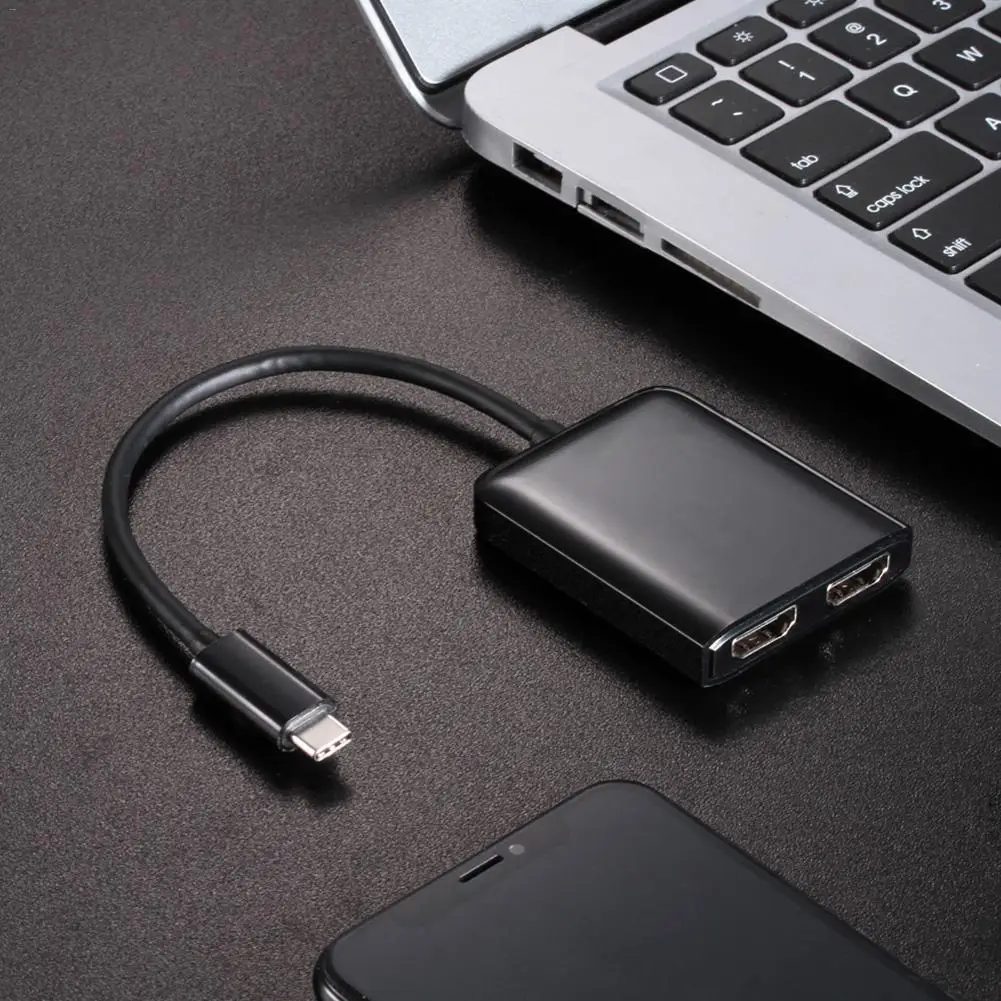 4k HD Dual-screen USB-C To Dual HDMI Adapter 4K @ 60hz Topoint C-to-HDMI Converter For MacBook / Pro 2016/2017/2018 Sams | Электроника