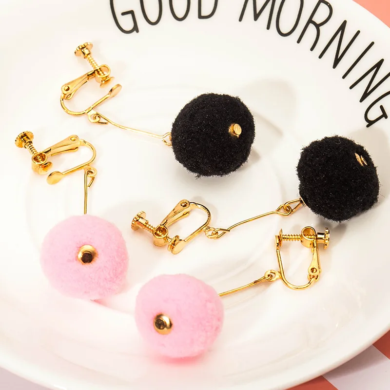 Fashion Earrings Metal Real Mink Fur Ball Silver Earring Flower for Women and Girls Drop | Украшения и аксессуары