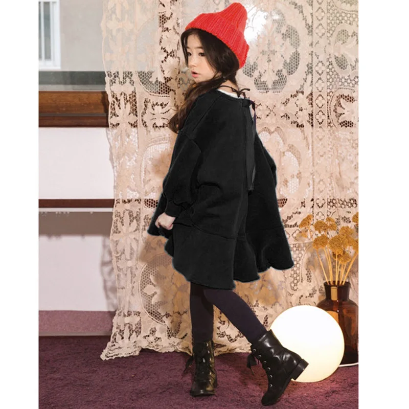 

Big Girl Autumn Winter Dress Teens Girls Cotton Warm Princess Dresses Kids Girl Thick Fleece Frocks For 4 6 8 10 12 14 Years