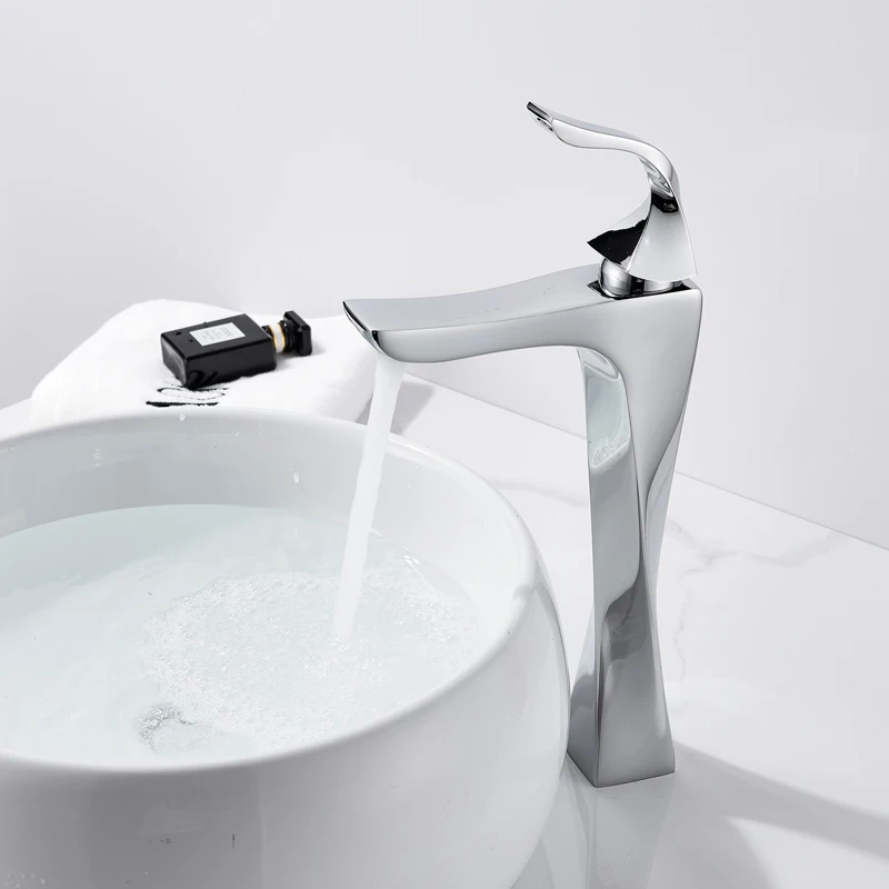 Modern Bathroom Black Basin Sink Faucet Deck Mounted Vanity Mixer Tap Single Handle Water Creative Crane | Обустройство дома