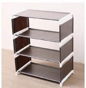 Brown four layers ITAS3127 полка для обуви, многослойная, простая, домашняя, Пылезащитная, тканевая, экономичная, для общежития, маленькая полка для обуви, многофункциональная - Цвет: Brown four layers
