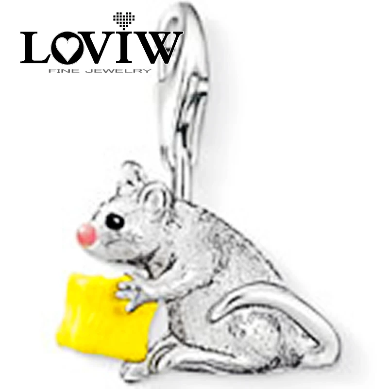 Мышь еаттинг сыр 2017 Женский стиль очарование подарок модный кулон для браслета