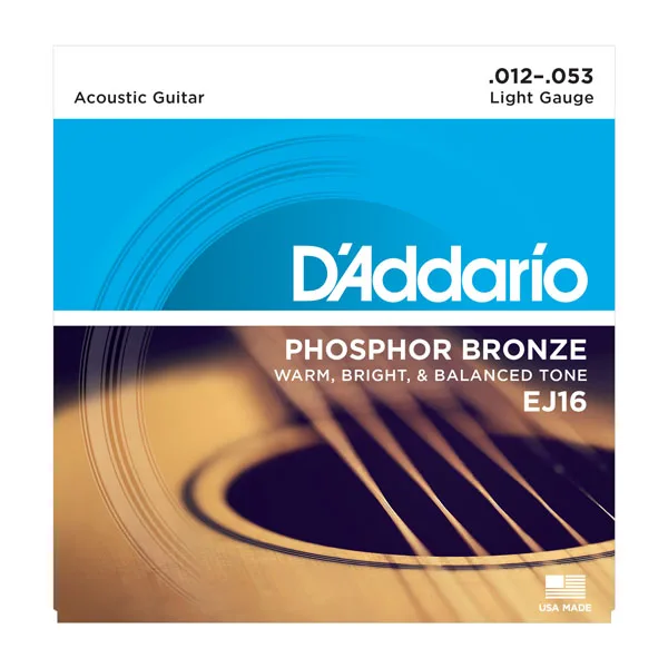EJ16 12 to 53 D'addario ФОСФОРНЫЕ бронзовые гитарные струны EJ15 EJ16 EJ17 EJ26 - Цвет: EJ16 12 to 53