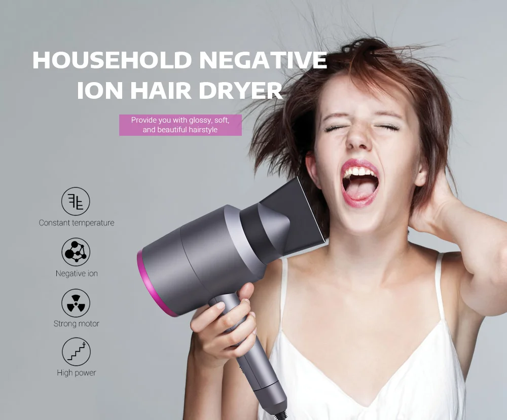 

Бытовой фен с отрицательными ионами и постоянной температурой горячим и холодным воздухом