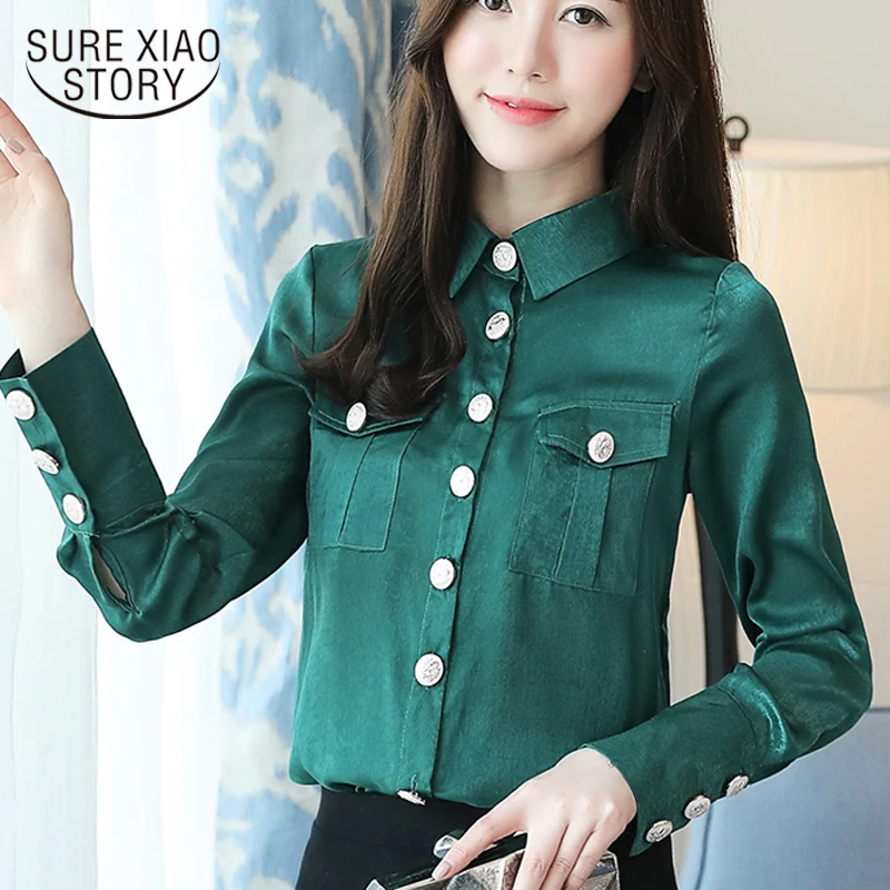 Женская рубашка с длинным рукавом 2019 офисные свободные женские топы шифоновые