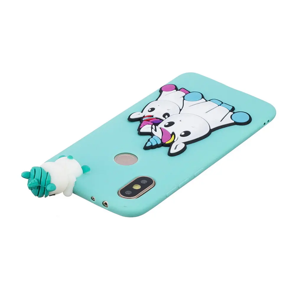 Силиконовый 3D чехол для Xiaomi Mi A2 милый мягкий из ТПУ с изображением единорога