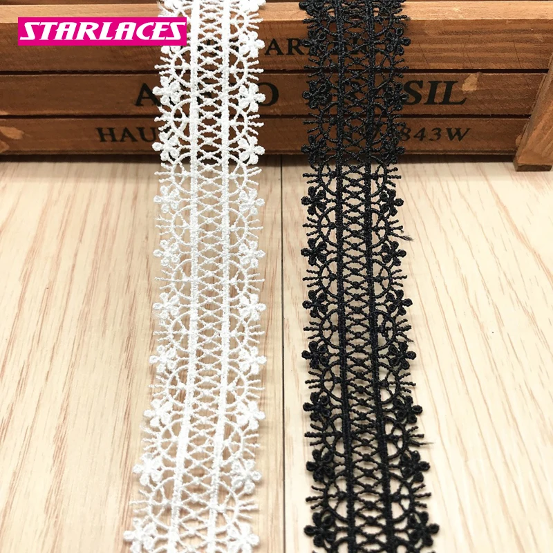 

14yards 2.6cm polyester bar code water-soluble lace fabric ribbon lace trims trimmings dress clothes Diy decorative accessories