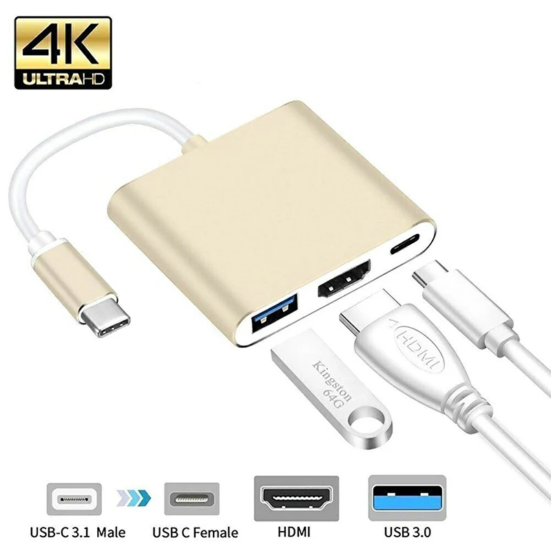 Basix USB 3 1 Тип C концентратор кабель Переходник на HDMI к 0/4K HDMI/Тип Female Зарядное