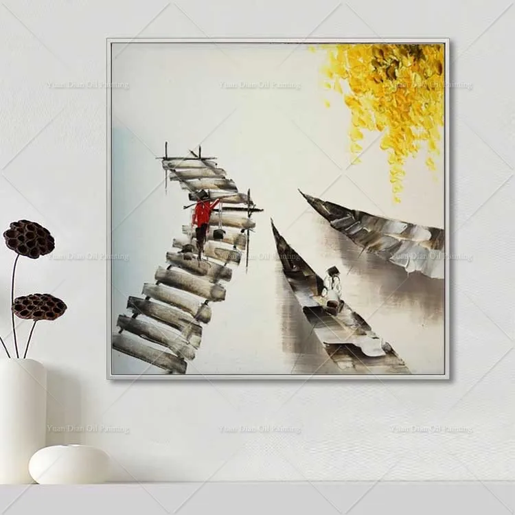 Масляные люди Морская Лодка расписанные вручную картина маслом на холсте