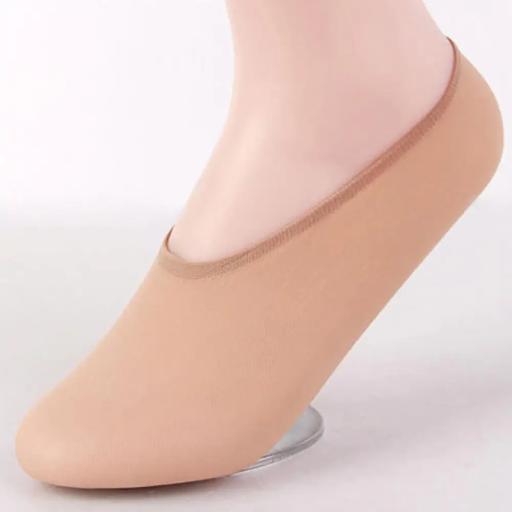 

Silky Summer Breathable Low Cut Invisible Sock Slippers Women Elastic Silicone Anti-Slip Calcetines Secret Socks