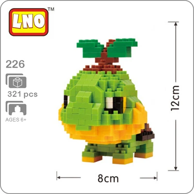LNO аниме Pocket Monster Pikachu Koffing Psyduck Poliwhirl Meowth Mudkip Piplup DIY алмазные мини строительные блоки игрушка без коробки