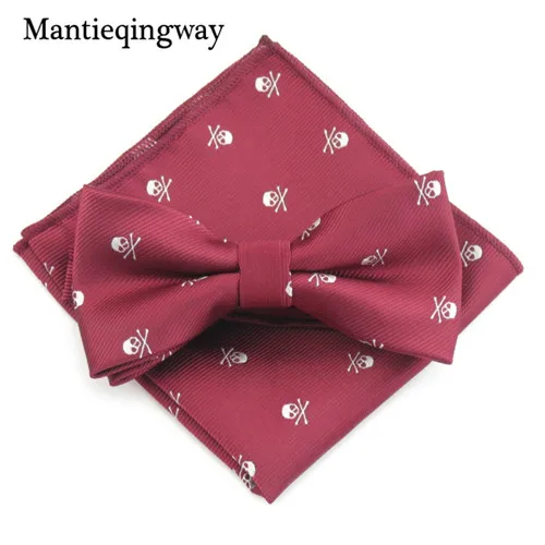 MYBZZ044CL Mantieqingway, деловой, 23*23 см, мужской платок, полиэстер, галстук-бабочка, набор, Череп, карманный, квадратный, Corbatas, Hombre, Pajarita, свадебный - Цвет: MYBZZ044CL