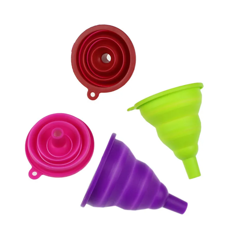 Новое поступление! 1 шт. Мини пищевой силиконовый гель Складная стильная Воронка