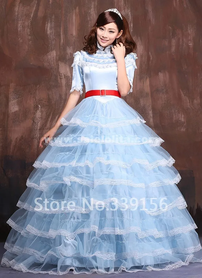 Синие кружевные платья в пол принцессы для выпускного вечера|lolita dress|dress dress dresslace |