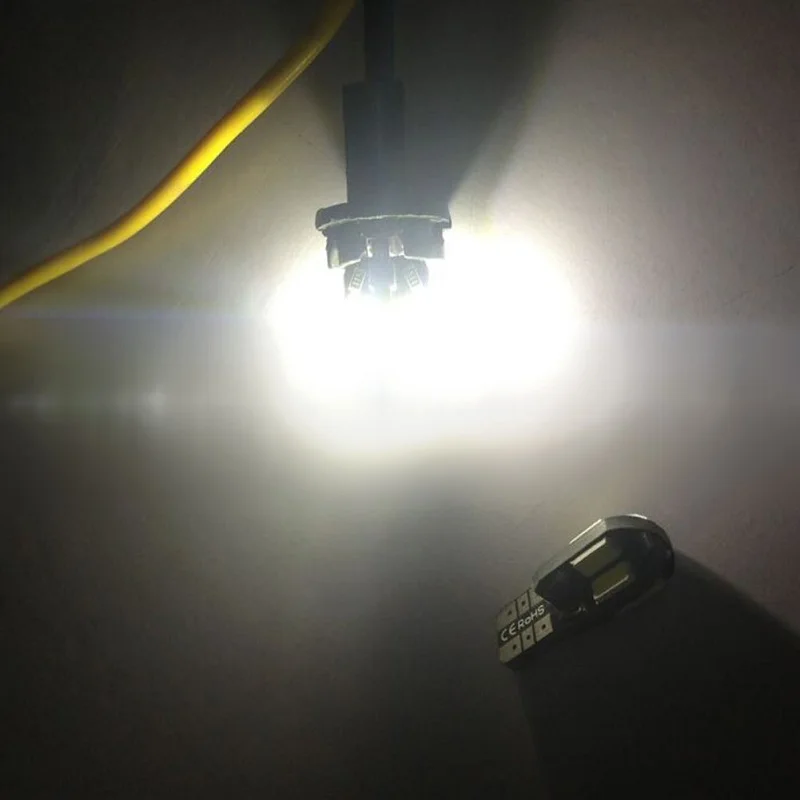 100 шт. автомобильные светодиодсветодиодный лампы T10 8 SMD 5630 5730 без ошибок|light bulb touch