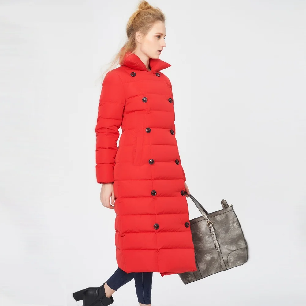 Длинная зимняя парка пуховики Брендовое дизайнерское пальто Женское пуховое
