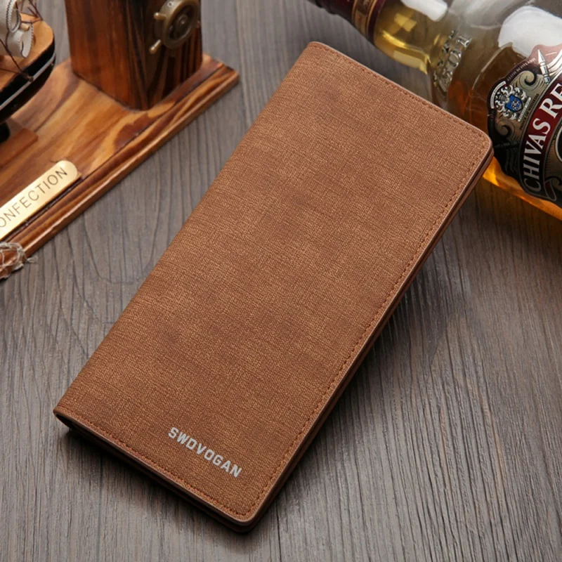 Модный женский бренд, Повседневный, винтажный, мужской, тонкий, из искусственной кожи, двойной, деловой, Длинный кошелек, для карт, для монет, кошелек, Cartera