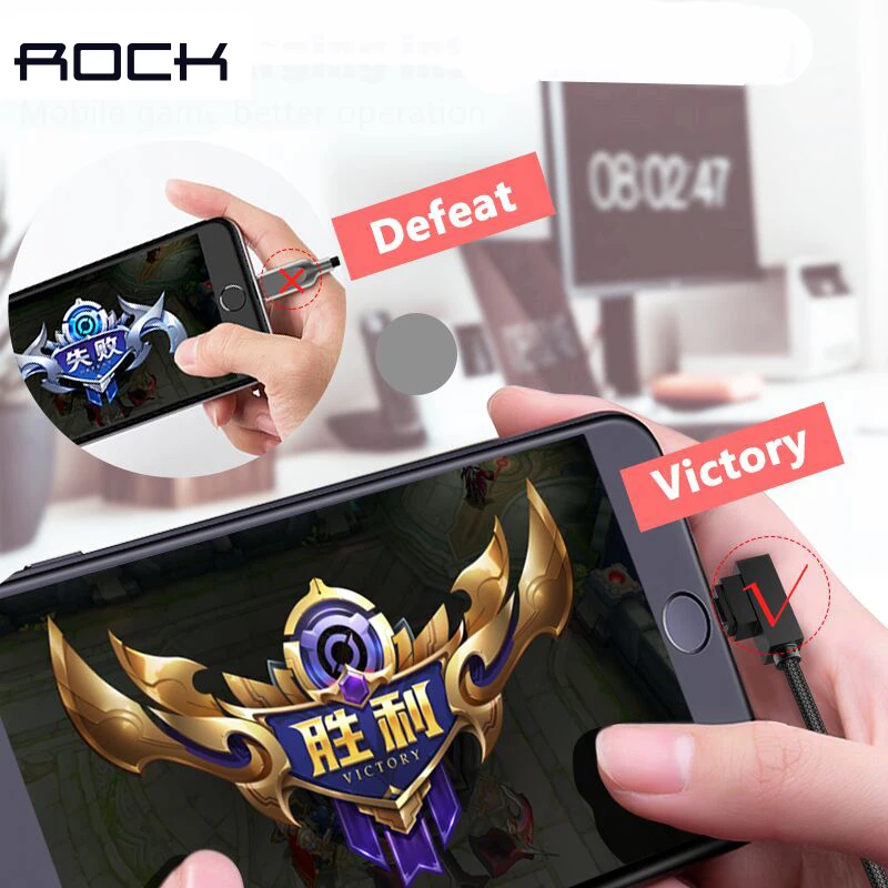 ROCK 90 градусов USB кабель для lightning Кабель быстрой зарядки кабели передачи данных