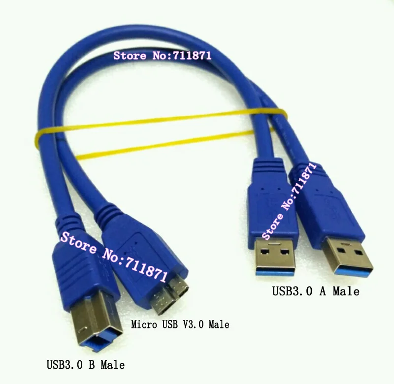Синий 30 см короткий кабель для принтера USB3.0 линия Micro USB V3.0 зарядный передачи
