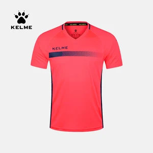 Футболка KELME K16Z2003 с коротким рукавом, футболка из полиэстера для тренировок, мужская футбольная спортивная форма, летняя спортивная одежда