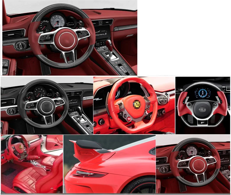 Lsrtw2017 карбоновый капот кожаный чехол для рулевого колеса автомобиля для Porsche Cayenne, Panamera macan