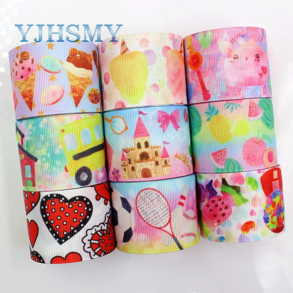 YJHSMY G 18719 653 38 мм 10 ярдов мультфильм печатных grosgrain ленты DIY ручной работы