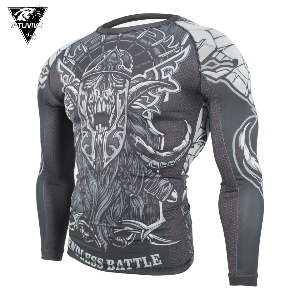 Новинка Облегающая майка для ММА бокса Муай Тай Рашгард борьбы с фитнесом