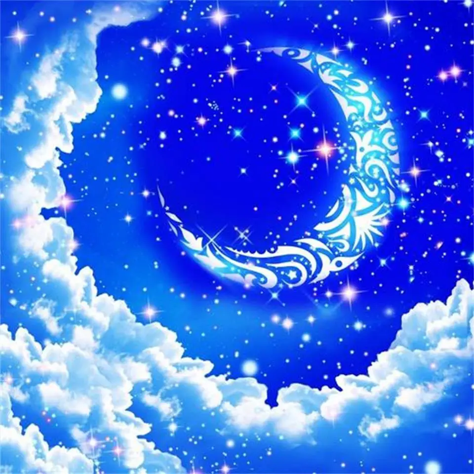 3d wallpaper custom photo mural Beautiful dream star moon clouds zenith ceiling room for wall non-woven | Обустройство дома
