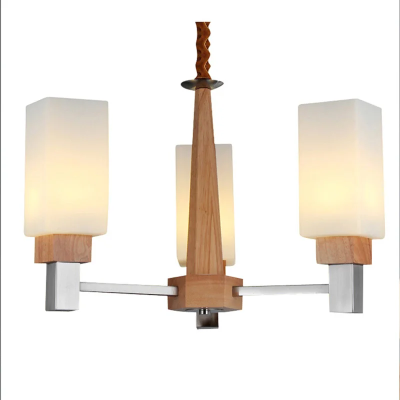 Три/пять головок новинка подвесные лампы деревянные светильники для гостиной