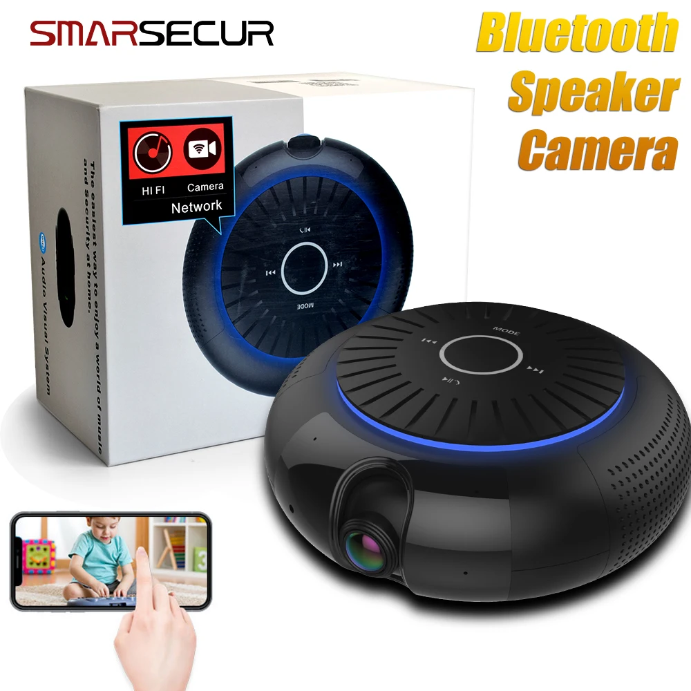 Черная ip камера bluetooth колонка 1080P Full HD двусторонняя Au|Камеры видеонаблюдения| |
