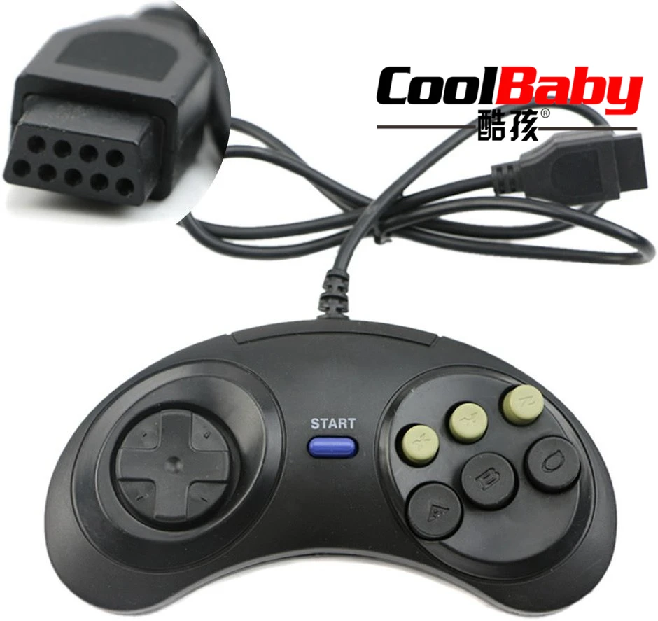 16 бит классический проводной игровой контроллер для SEGA Genesis 6 кнопочный геймпад для SEGA Mega Drive игровые аксессуары