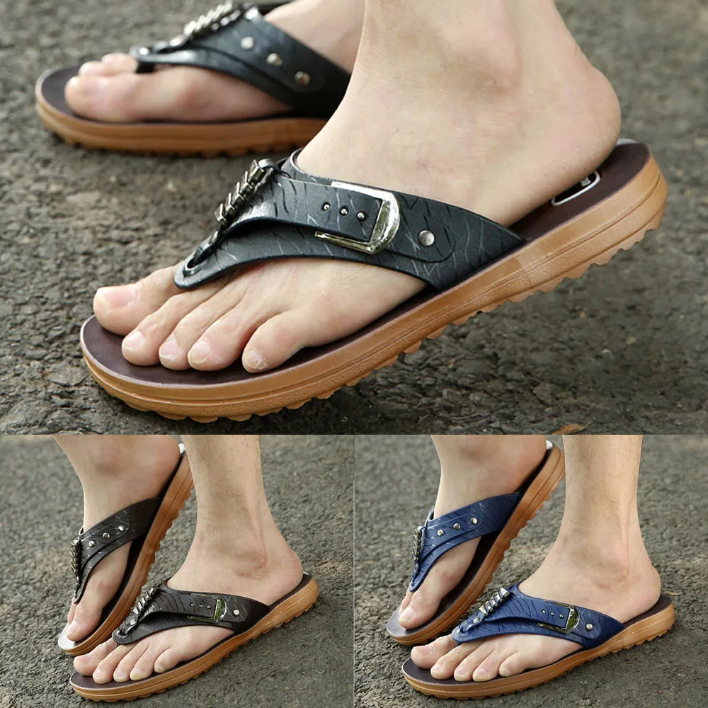 Мужские Летние вьетнамки пляжные сандалии повседневная обувь для дома и улицы