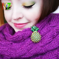 f j4z hot stunning high quality collar brooches pins for party show unique southeast asian style rhinestone pineapple brooches