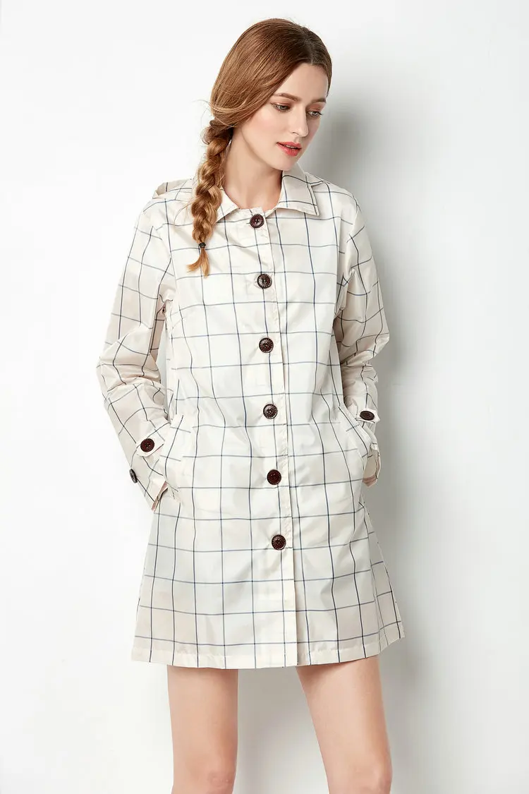 Длинный тонкий плащ женский водонепроницаемый капюшон легкий дождевик