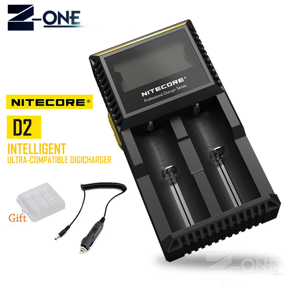 100% Зарядное устройство Nitecore D2 с ЖК дисплеем универсальное умное автомобильное