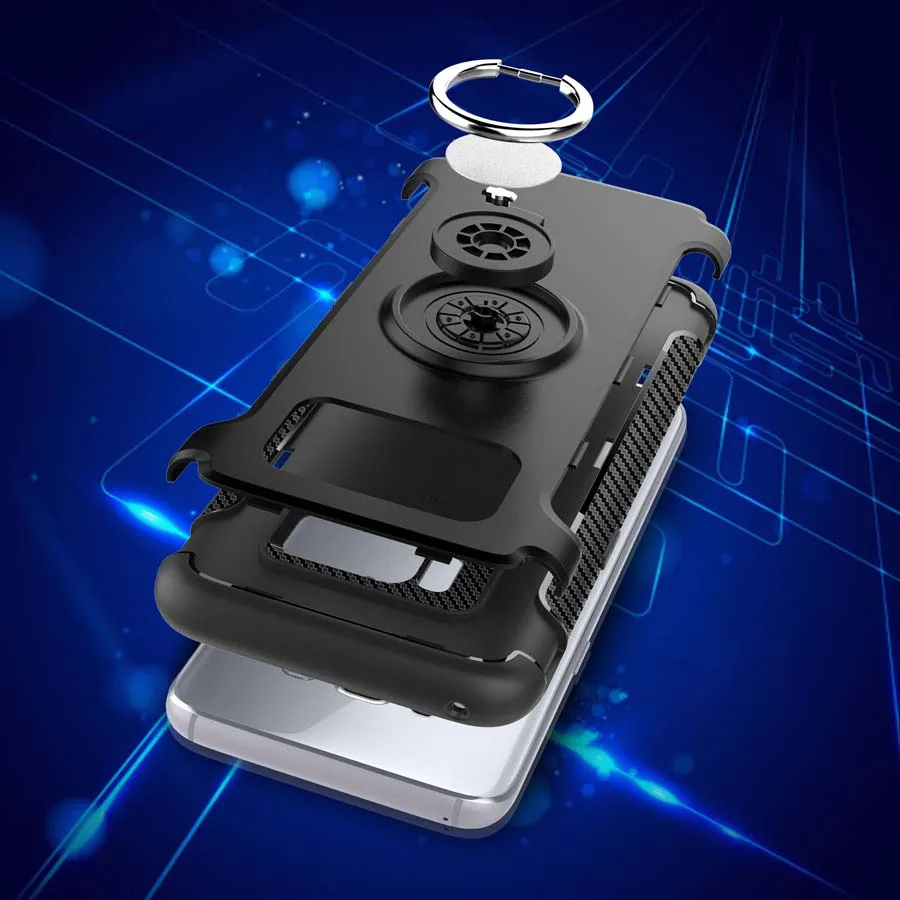 С Чехол с кольцом для пальца Samsung Galaxy S8 S9 J3 J5 J7 2016 2017 плюс металлический